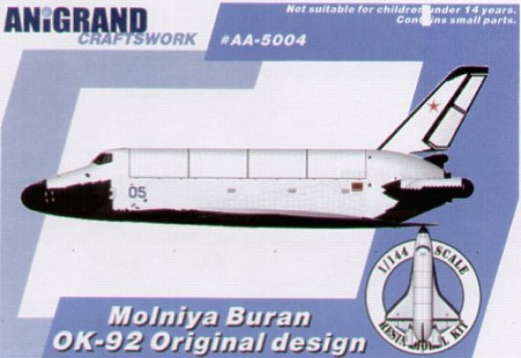 Anigrand 1/144 Navetta Spaziale Molniya Buran OK-92