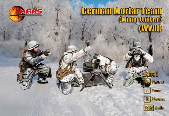1/32 German Mortar Team in winter uniforms WWII