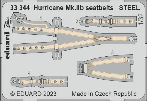 1/32 Hurricane Mk.IIb seatbelts STEEL