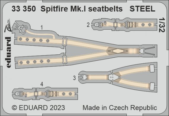 1/32 Spitfire Mk.I seatbelts STEEL