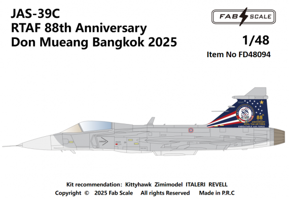 FabScale Saab JAS-39C RTAF Decals 1/48