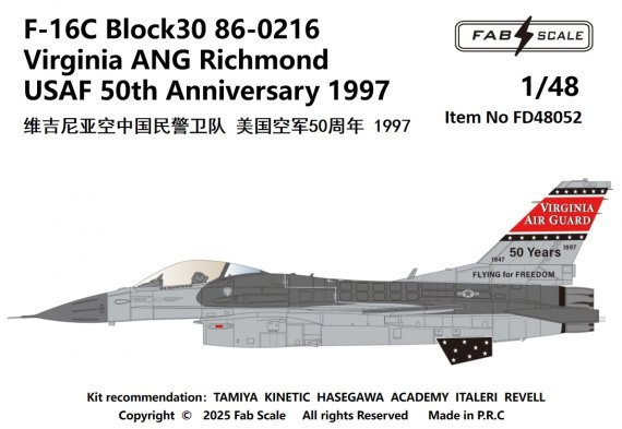 1/48 F-16C Block30 86-0216 Virginia Ang Richmond