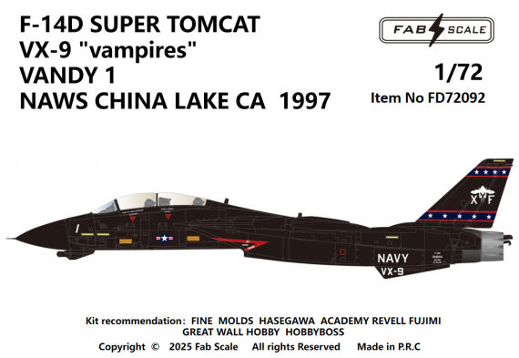 FabScale Studio F-14D Super Tomcat VX-9 Vandy 1 1/72