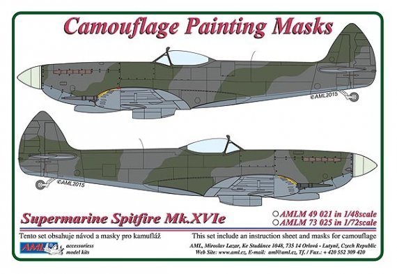 1/48 Spitfire Mk.XVIe Camouflage Painting Scheme Mask