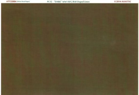 1/32 (white decal paper) pc12 dark ww1 rfc/raf doped linen