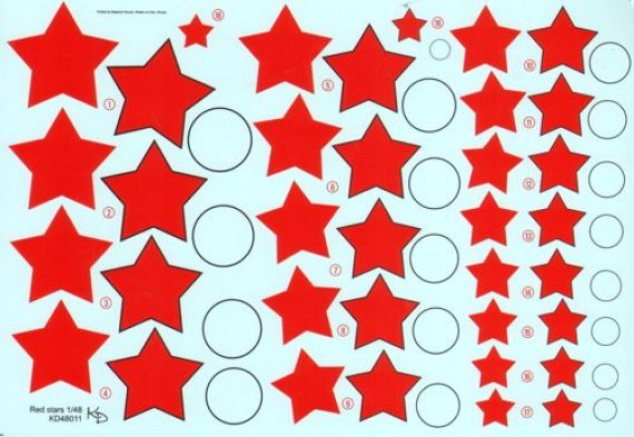 1/48 Red stars, type 4 (two leaves)