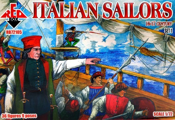 1/72 Italian Sailors, 16-17 century, set 1 . 36 figures in vario