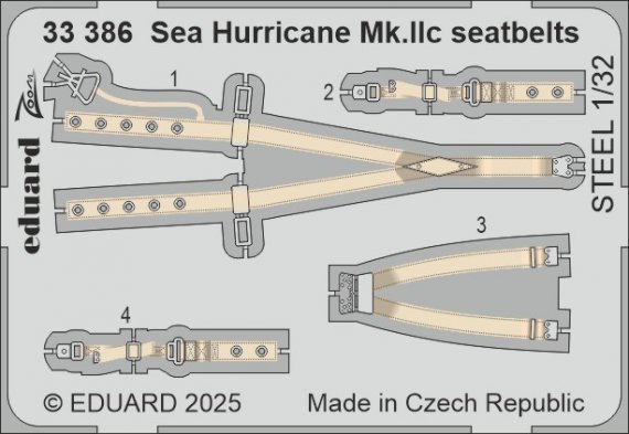 1/32 Sea Hurricane Mk.IIc seatbelts STEEL for Revell