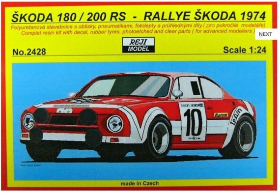 1/24 Skoda 180/200 RS Official Rally Skoda 1974