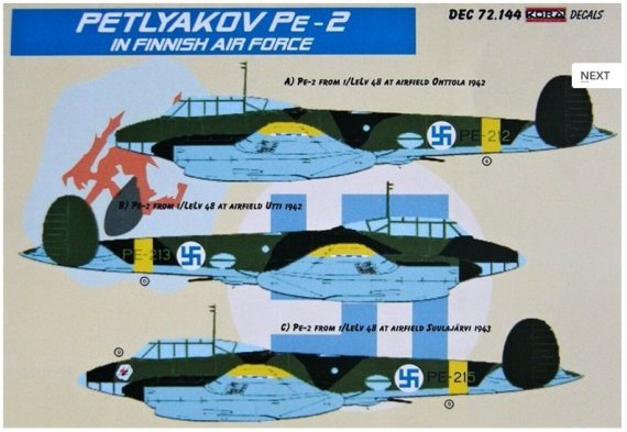 1/72 Decals Petlyakov Pe-2 (Finnish AF)
