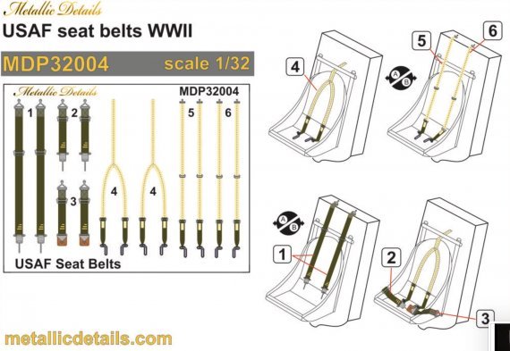 1/32 USAF seat belts WWII