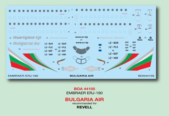 1/144 Embraer ERJ-190 Bulgaria Air