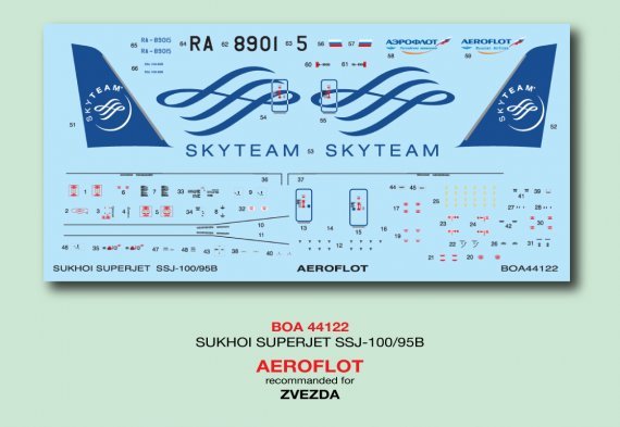 1/144 Sukhoi Superjet 100-95B Sky Team