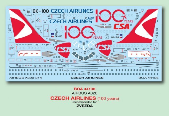1/144 Airbus A-320 Czech Airlines Jubilee livery