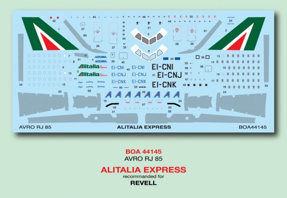 Boa Decals Avro RJ 85 Alitalia Express 1/144