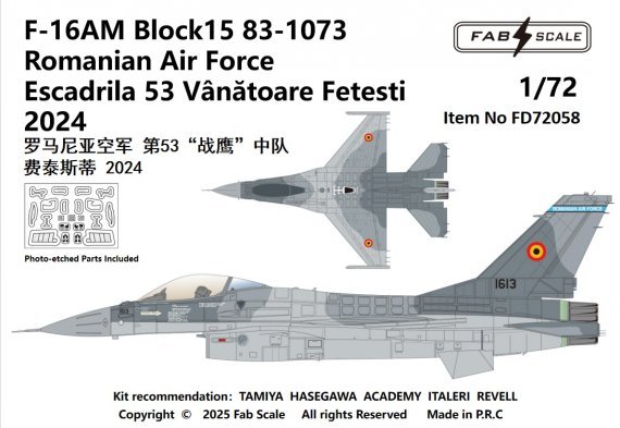 1/72 General-Dynamics F-16AM Block 15 Romanian Air Force