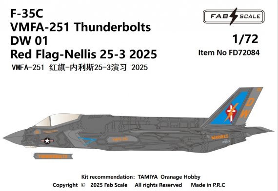 FabScale Studio F-35C VMFA-251 Thunderbolts 2025 1/72