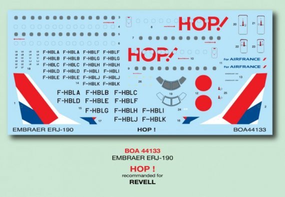 1/144 Decals Embraer ERJ-190 HOP! for Revell