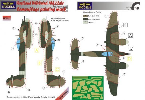 1/72 Mask Westl.Whirlwind Mk.I late Camouflage