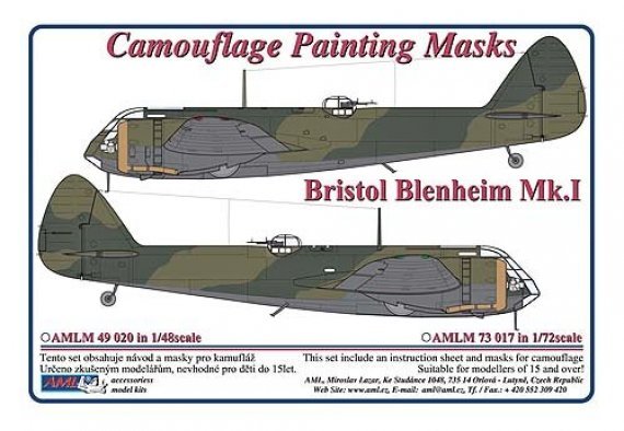 1/48 Camouflage masks Bristol Blenheim Mk.I