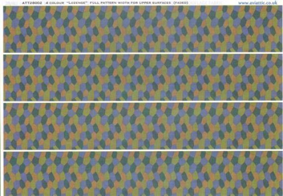 1/28 4 colour lozenge full pattern width for upper surfaces