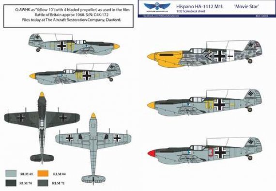 1/32 HA-1112M1L Buchon Movie Star decal sheet & conversion
