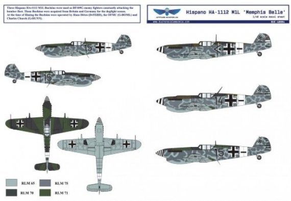 1/48 Hispano HA-1112 M1L Memphis Belle decal sheet