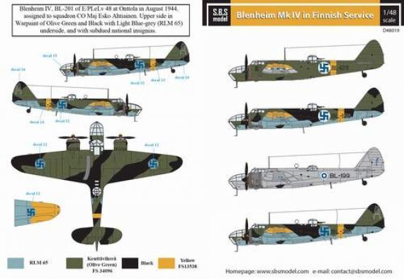 1/48 Bristol Blenheim Mk.IV/Mk.IVF in Finnish Service