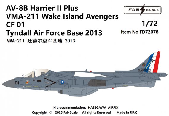 FabScale Studio AV-8B+ Harrier VMA-211 2013 1/72