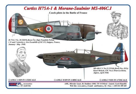 1/48 Curtiss H75A-1 Hawk & Morane-Saulnier MS-406C.I