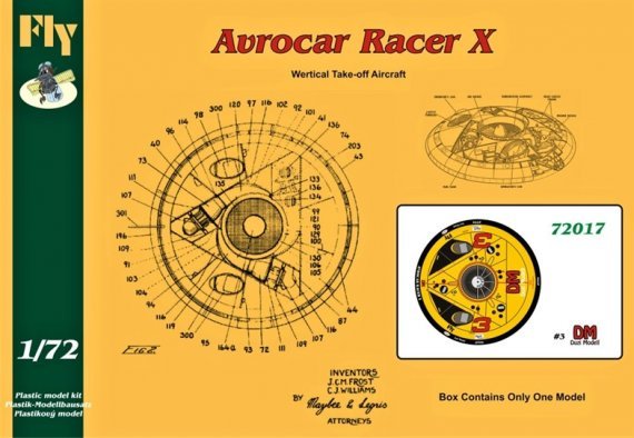 1/72 Avrocar Racer X (3 Duzi Modell)