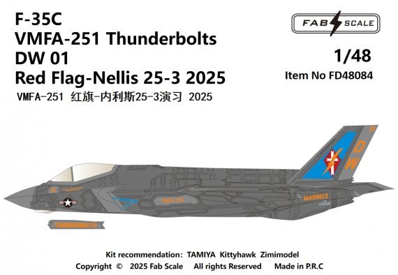 FabScale Studio F-35C VMFA-251 Thunderbolts 2025 1/48