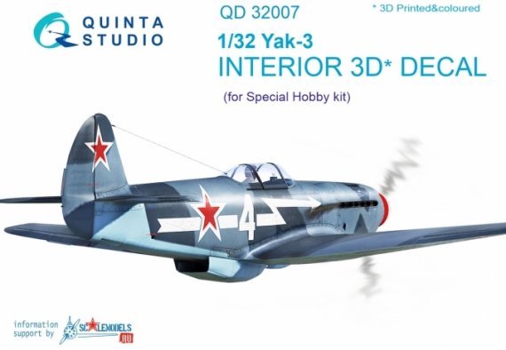 1/32 Yakovlev Yak-3 3D-Printed & coloured Interior