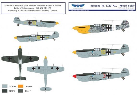 1/72 Decal Hispano HA-1112 M1L Movie Star