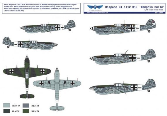 1/72 Decal Hispano HA-1112 M1L Memphis Belle