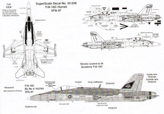 Superscale 1/32 F/A-18C Hornet VFA-97 CAG 163769