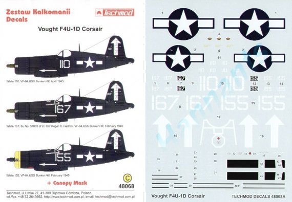 1/48 Vought F4U-1D Corsair VF-84 Bunker Hill 1945