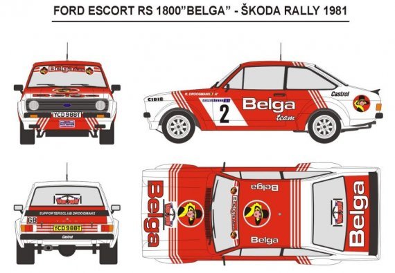 1/24 Ford Escort RS 1800 Belga Skoda rally 1981