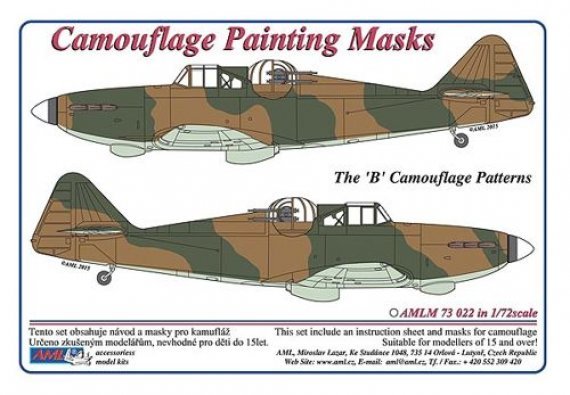 1/72 Camouflage masks Defiant Mk.I patterns B