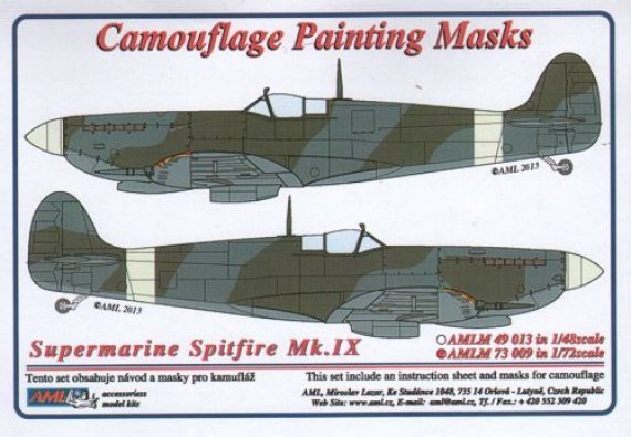 1/72 Supermarine Spitfire Mk.IXc Camouflage Painting Masks