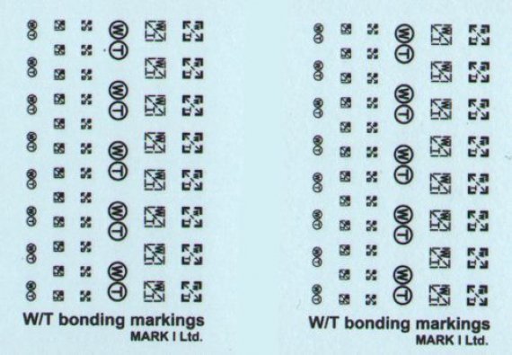 RAF/FAA Stencils, Pt.1, 2 sets W/T bonding mark
