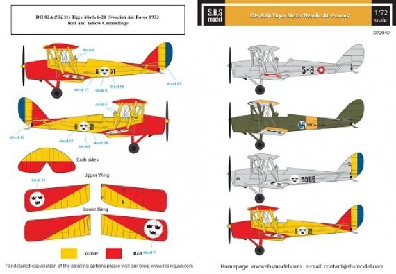 1/72 Decal DH-82A Tiger Moth Nordic Air Forces