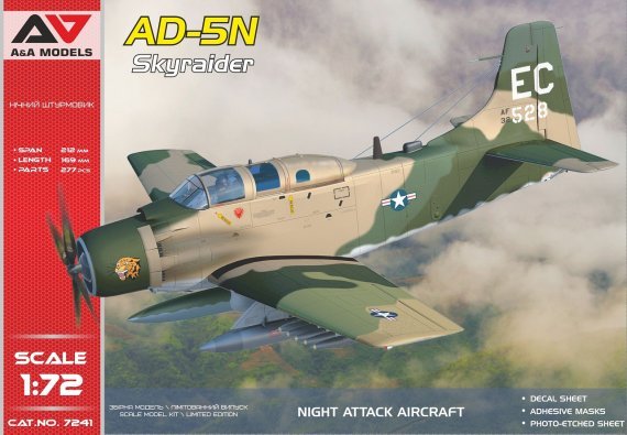 1/72 AD-5N Skyraider Night Attack 4x camouflages
