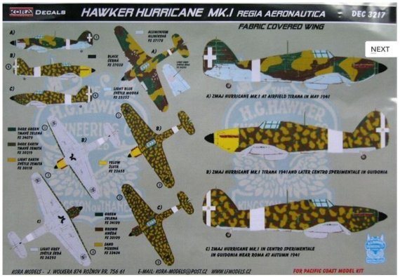 1/32 Decals H.Hurricane Mk.I (Regia Aeronautica)