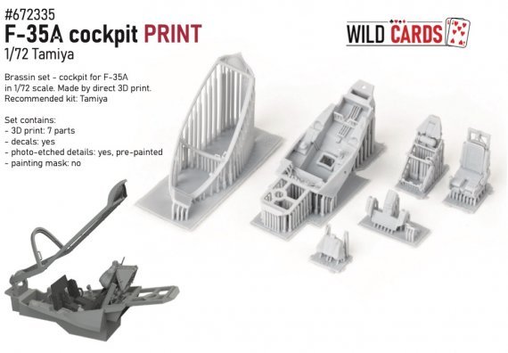 Brassin 1/72 F-35A cockpit PRINT for Tamiya