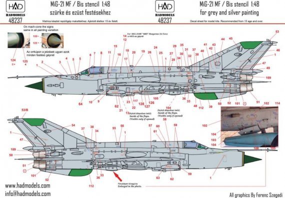 1/48 Decal MiG-21 MF/Bis stencils Part 2
