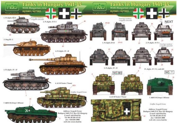 1/35 Decal Hung. WWII Part I. (Pz.IV, Stug III.)