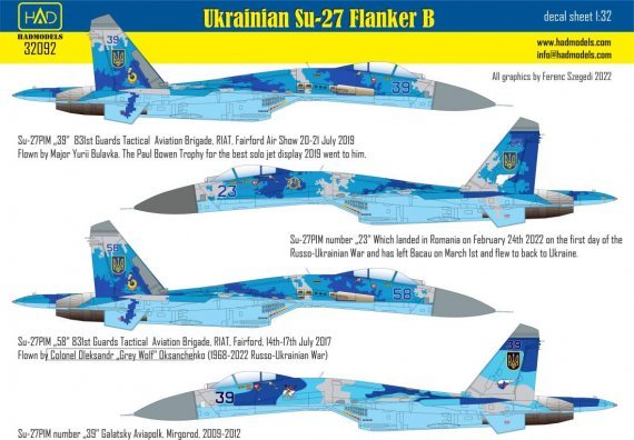 1/32 Ukrainian Sukhoi Su-27P1M Flanker B
