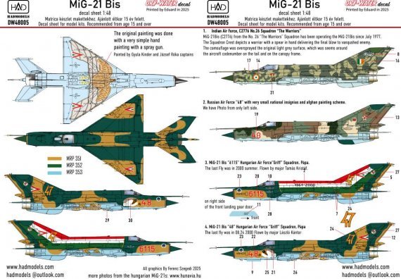 1/48 Decal MiG-21 Bis dry-water