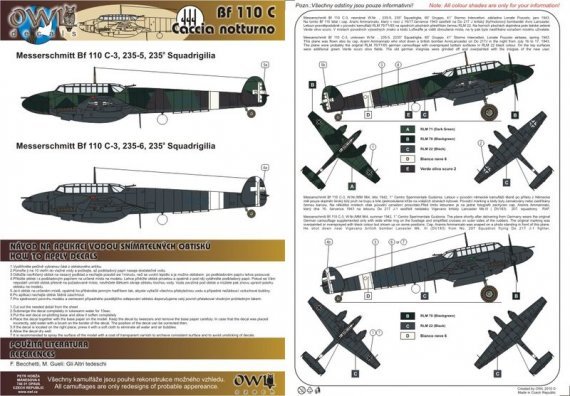 1/32 Bf 110C-3 Caccia Notturno (decals)